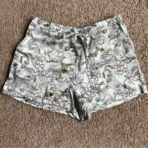 Joie Mint Green Floral Satin Pajama Shorts